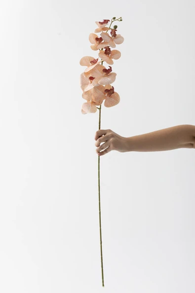 Güleç Yapay Çiçek Yapay Islak Orkide Çiçeği Turuncu Tek Dal ürün görseli