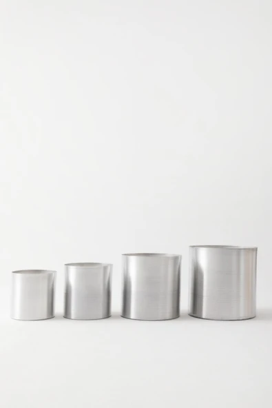 Güleç Yapay Çiçek Metal Saksı 4lü Set