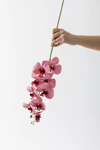 Güleç Yapay Çiçek Yapay Islak Orkide Çiçeği Pembe Tek Dal - Resim 4