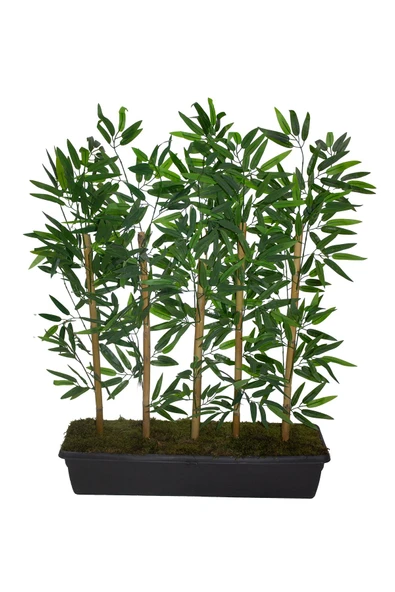 Güleç Yapay Çiçek Yapay Bambu Seperatör Antrasit Saksılı 100 Cm ürün görseli 1