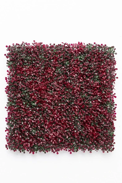 Güleç Yapay Çiçek Yapay Duvar Paneli Uv Korumalı Kırmızı Şimşir 50*50 ürün görseli