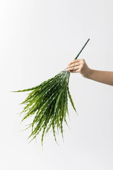 Güleç Yapay Çiçek Yapay Büyük Saz Demeti Açık Yeşil 60 Cm 10 Dal - 5