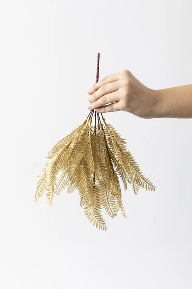 Güleç Yapay Çiçek Yapay Fenix Demeti Gold 35 Cm 7 Dal(Uv) - Resim 5