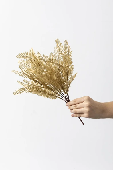 Güleç Yapay Çiçek Yapay Fenix Demeti Gold 35 Cm 7 Dal(Uv) - Resim 3