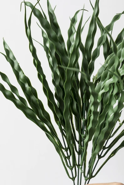 Güleç Yapay Çiçek Yapay Saz Demeti Koyu Yeşil 50 Cm 7 Dal(Uv) - Resim 4