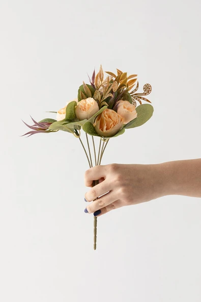 Güleç Yapay Çiçek Yapay Şakayık Demeti 30 Cm 6 Dal Somon ürün görseli 1