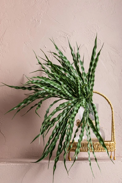 Güleç Yapay Çiçek Yapay Saz Demeti Koyu Yeşil 50 Cm 7 Dal(Uv) - Resim 2