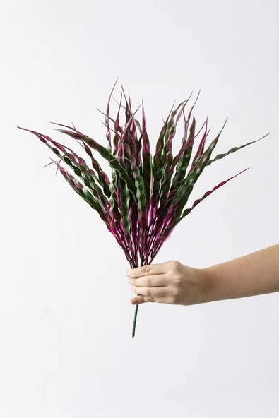 Güleç Yapay Çiçek Yapay Saz Demeti Yeşil Pembe 40 Cm 5 Dal(Uv) ürün görseli