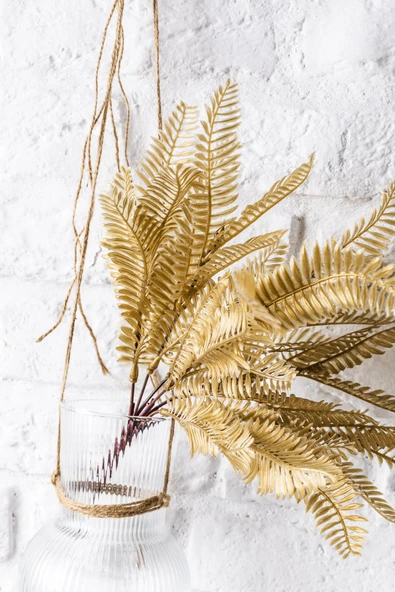 Güleç Yapay Çiçek Yapay Fenix Demeti Gold 35 Cm 7 Dal(Uv) - Resim 2