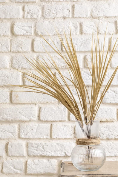 Güleç Yapay Çiçek Yapay Saz Demeti Gold 50 Cm 7 Dal(Uv) - Resim 2