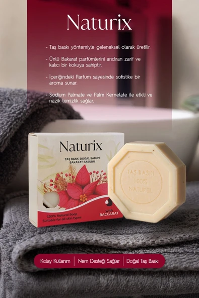 Bakarat Özlü Taş Sabun 5’li Eko Paket Nemlendirici ve Canlandırıcı Cilt Bakımı - 5x125 gr - 3