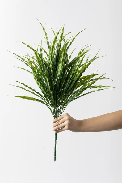 Güleç Yapay Çiçek Yapay Büyük Saz Demeti Açık Yeşil 60 Cm 10 Dal