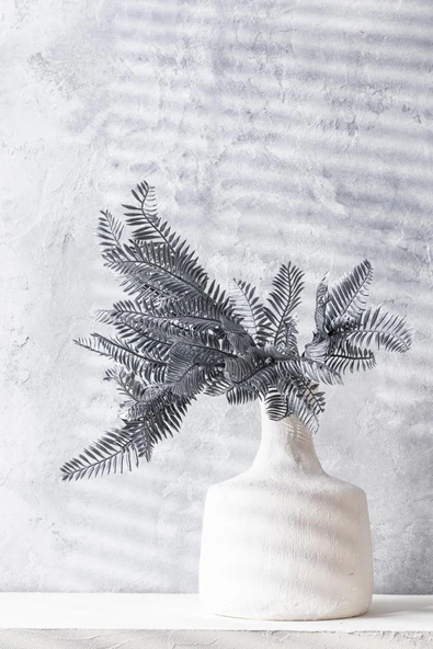 Güleç Yapay Çiçek Yapay Fenix Demeti Gri 35 Cm 7 Dal(Uv) - Resim 2