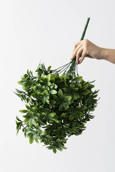 Güleç Yapay Çiçek Yapay Şefrole Demeti Yeşil 60 Cm 24 Dal(Uv) - Resim 5