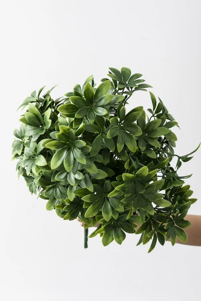 Güleç Yapay Çiçek Yapay Şefrole Demeti Yeşil 60 Cm 24 Dal(Uv) - Resim 4