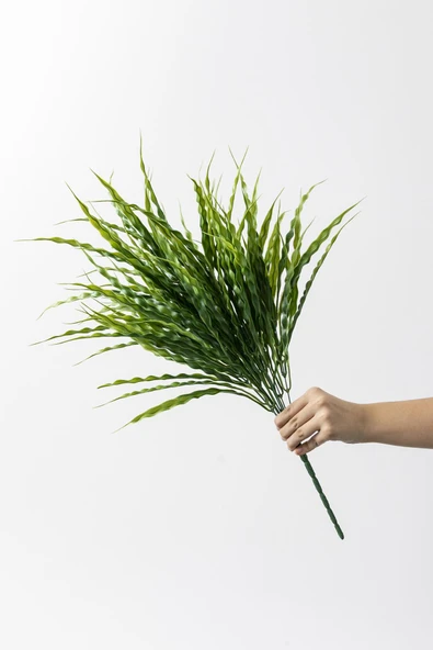 Güleç Yapay Çiçek Yapay Büyük Saz Demeti Açık Yeşil 60 Cm 10 Dal - 3