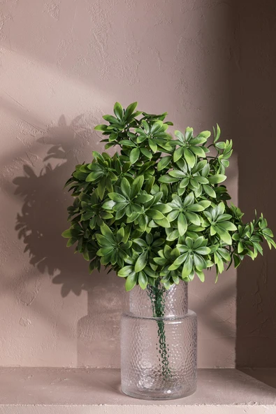 Güleç Yapay Çiçek Yapay Şefrole Demeti Yeşil 60 Cm 24 Dal(Uv) - Resim 2