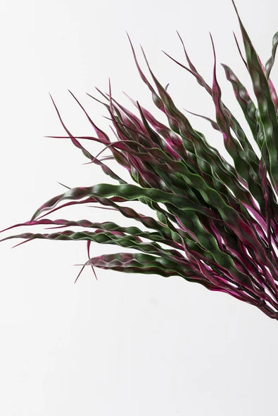 Güleç Yapay Çiçek Yapay Saz Demeti Yeşil Pembe 40 Cm 5 Dal(Uv) - Resim 4