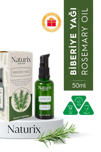 Biberiye Yağı %100 Doğal Dökülme Karşıtı, Saç Uzamasını Destekleyici ve Kepek Önleyici - 50 ml