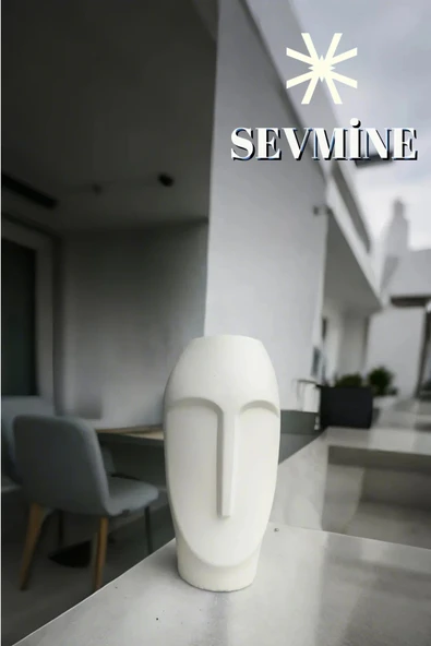 SEVMİNE İskandinav Tarzı Krem Uzun Yüz Long Face Vazo 21 Cm ürün görseli 1