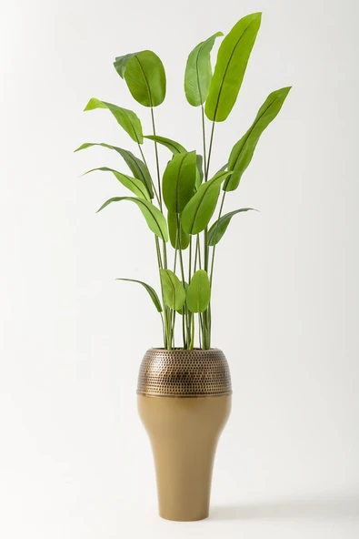 Güleç Yapay Çiçek Yapay Starliçe Ağacı 230 Cm Kahverengi Eskitme Damla Saksı