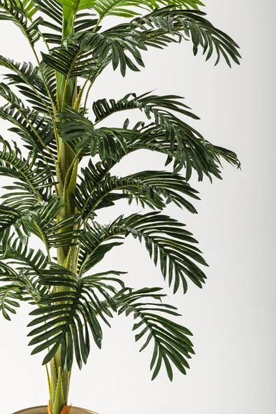 Güleç Yapay Çiçek Yapay Ağaç Areka 180 Cm 32 Yaprak Gold Balon Saksı - Resim 2