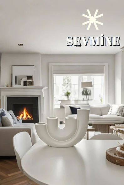 SEVMİNE Bohem Iskandinav Dörtlü Beton Mumluk | Hediyelik Şık Minimalist Modern Dekoratif Tasarım ürün görseli 1