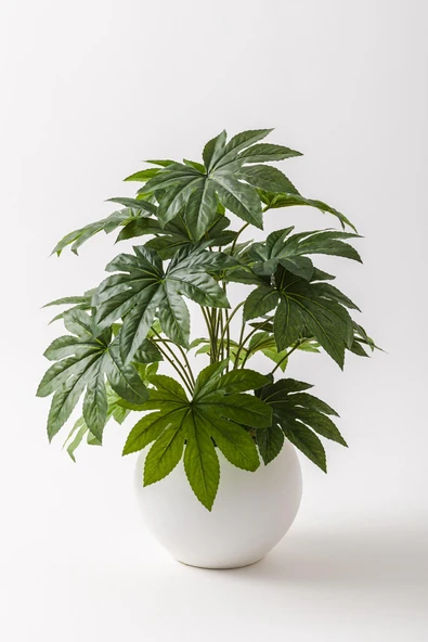 Güleç Yapay Çiçek Yapay Salon Köşe Çiçeği Japon Çınar 80 Cm Plastik Küre ürün görseli