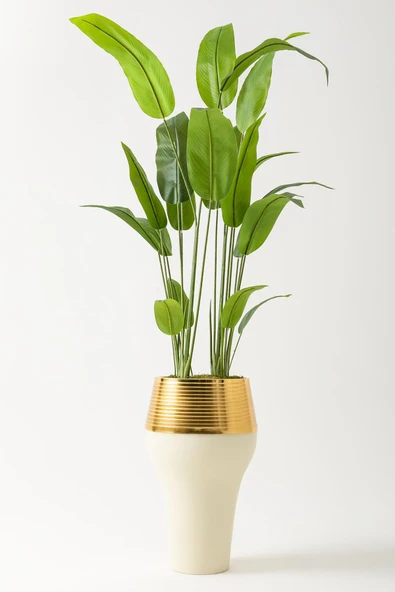 Güleç Yapay Çiçek Yapay Starliçe Ağacı 230 Cm Krem Gold Damla Saksı ürün görseli 1