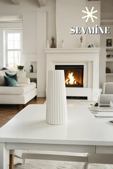 SEVMİNE Bohem Iskandinav Çizgili Beyaz Vazo 18 Cm | Hediyelik Şık Dekoratif Saksı Pinterest Ilhamlı