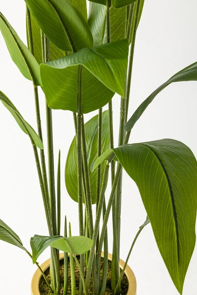 Güleç Yapay Çiçek Yapay Starliçe Ağacı 200 Cm Kahverengi Gold Metal Saksı - 3