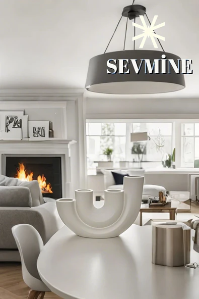 SEVMİNE Bohem Iskandinav Dörtlü Beton Mumluk | Hediyelik Şık Minimalist Modern Dekoratif Tasarım - Resim 2