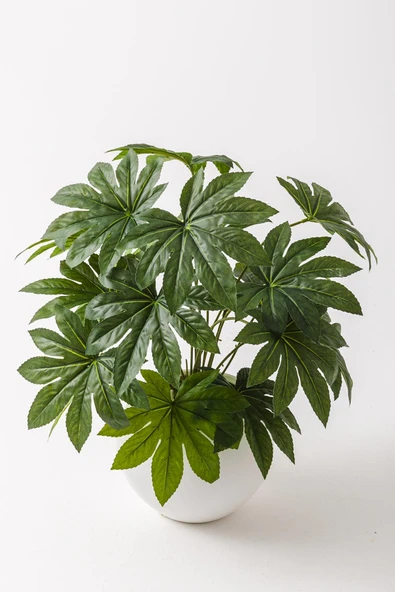 Güleç Yapay Çiçek Yapay Salon Köşe Çiçeği Japon Çınar 80 Cm Plastik Küre - Resim 3