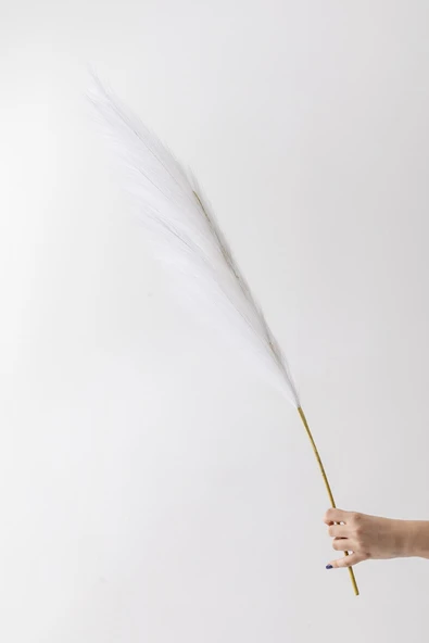 Güleç Yapay Çiçek Yapay Pampas Çiçeği 100 Cm Tek Dal Beyaz ürün görseli