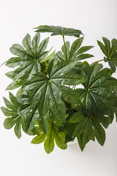 Güleç Yapay Çiçek Yapay Salon Köşe Çiçeği Japon Çınar 80 Cm Plastik Küre - Resim 5