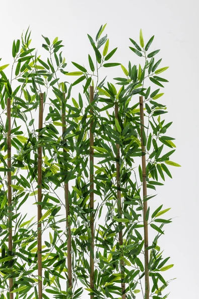 Güleç Yapay Çiçek Yapay Bambu Seperatör 180 Cm Ahşap Kahverengi Saksı - 3