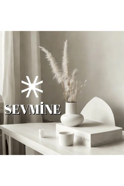 SEVMİNE Bohem Iskandinav Beyaz Beton Lal Vazo 15 Cm | Hediyelik Modern Minimal Şık Tasarım ürün görseli 1