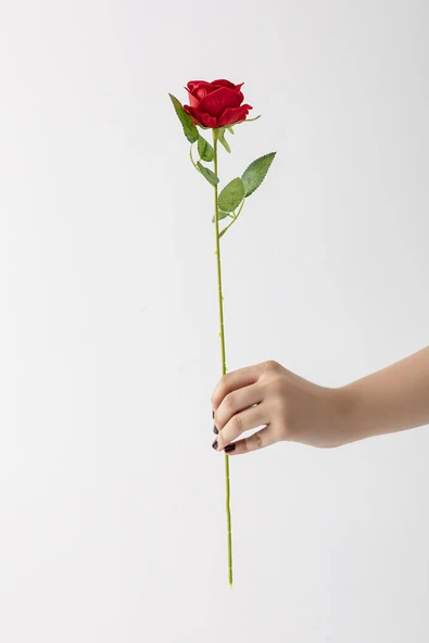 Yapay Kadife Gül Kırmızı 50 Cm - 8