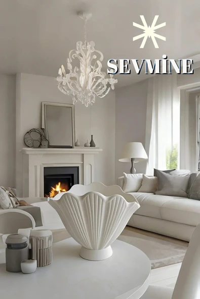 SEVMİNE Kırık Beyaz 16 Cm Modern Trend Istiridye Vazo - Mekanlarınıza Zarif Bir Dokunuş ürün görseli 1
