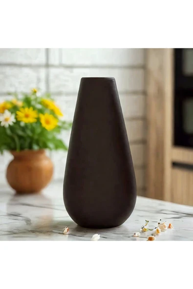 SEVMİNE Sade Iskandinav Tarzı Siyah Vazo Kuzey | Bohem Beton Dekoratif Vazo 16 Cm – Hediyelik, Trend ürün görseli 1