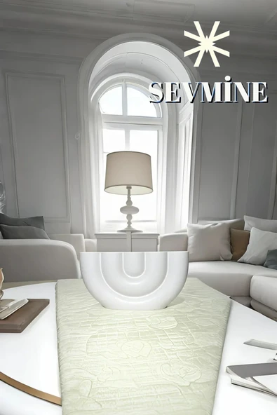 SEVMİNE Bohem Iskandinav Beyaz 5'li Beton Mumluk | Hediyelik Şık Modern Dekoratif Tasarım - Resim 2