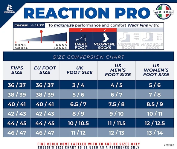 Cressi Reaction Pro Dalış Paleti  BLUE NO:38-39 - 4
