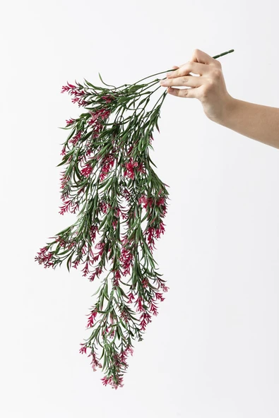 Güleç Yapay Çiçek Yapay Sarmaşık Uv Korumalı Küpe Yeşil Pembe 80 Cm 5 Dal - 5