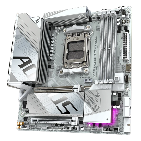 Gigabyte B850M Aorus Elite WIFI6E Ice AMD AM5 DDR5 Micro ATX Anakart - 4