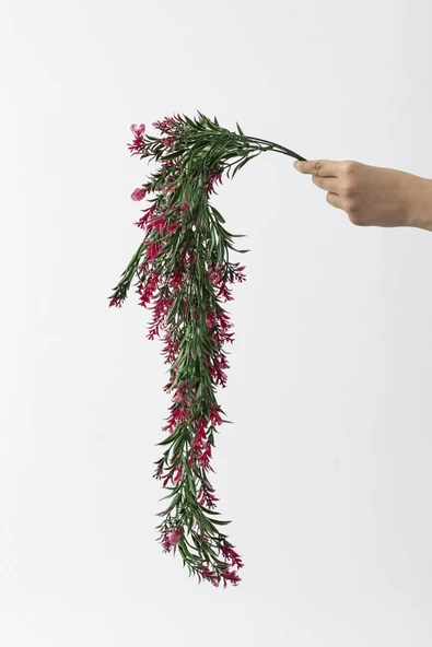 Güleç Yapay Çiçek Yapay Sarmaşık Uv Korumalı Küpe Yeşil Pembe 80 Cm 5 Dal