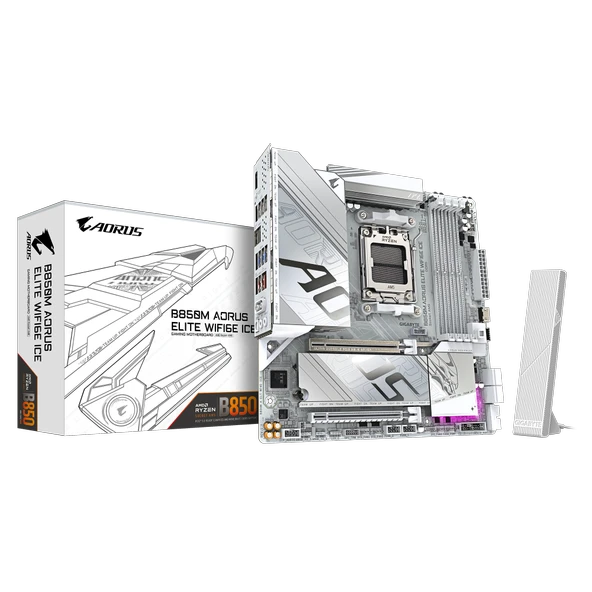 Gigabyte B850M Aorus Elite WIFI6E Ice AMD AM5 DDR5 Micro ATX Anakart