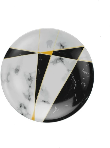 Kütahya porselen Marble 6 kişilik Servis Tabağı 27 Cm