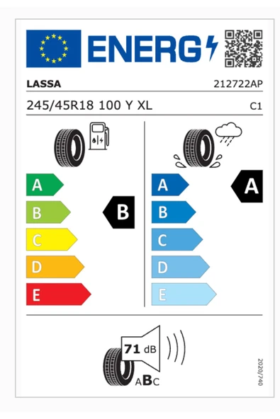 Lassa 245/45r18 100y Xl Revola B-a-71 Elt Yaz Oto Lastiği (ÜRETİM YILI: 2025) - 2