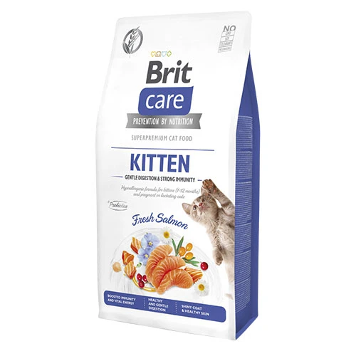 Brit Care Gentle Digestion & Strong Immunity Somonlu Tahılsız Yavru Kedi Maması 7 Kg