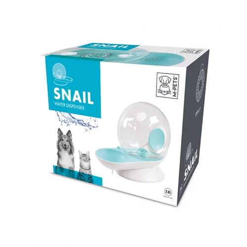 M-Pets Snail Hazneli Kedi ve Köpek Su Kabı Mavi 2800 Ml